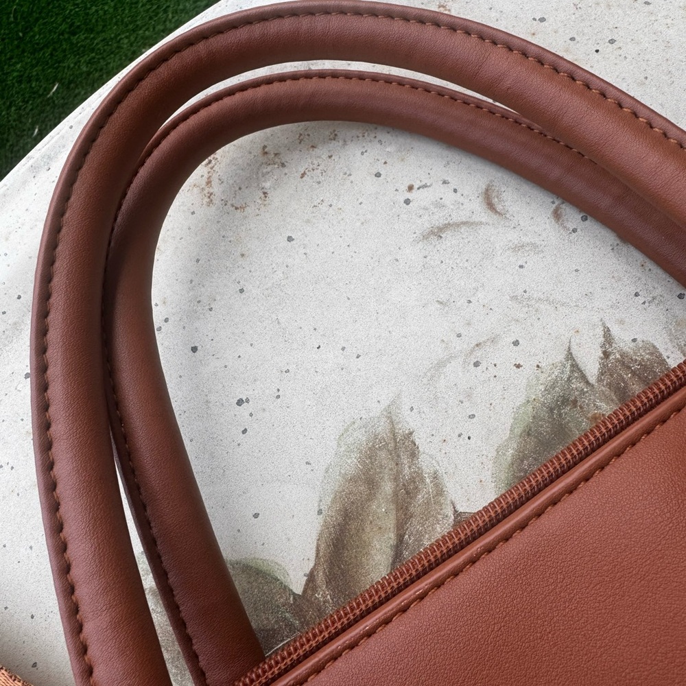 Pixie Mood Two-Tone Cognac Brown Satchel - Picture 4 of 9